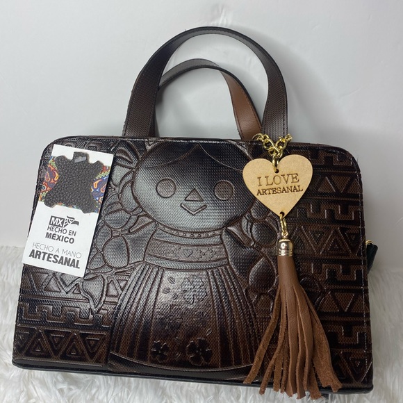 Maria doll chiseled leather bag - Picture 3 of 4